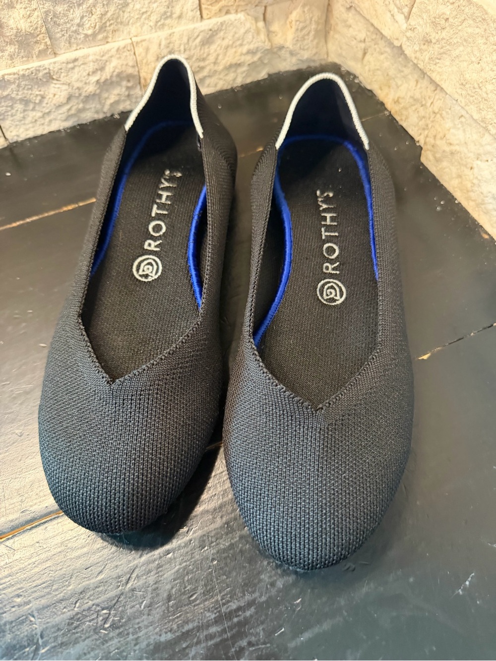 Rothy’s The Flat Round Toe Women's Size 9 Black Flats Comfort Slip On Shoes